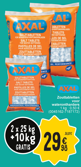 Zouttabletten voor waterontharders 2 x 25 kg