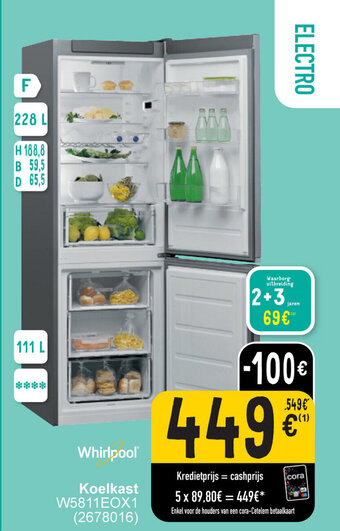 Cora Whirlpool Koelkast aanbieding