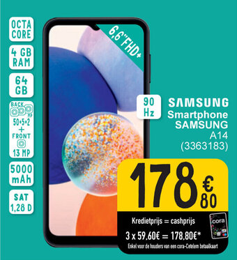 Cora SAMSUNG Smartphone A14 aanbieding
