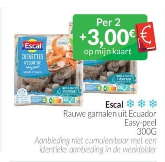 Intermarché Escal Rauwe garnalen uit Ecuador Easy-peel 300G aanbieding