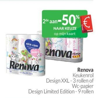 Intermarché Renova Keukenrol Design XXL-3 rollen of Wc-papier aanbieding
