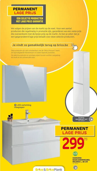 Brico HANGEND BADKAMERMEUBEL MILENIO L. 80 CM aanbieding