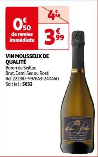 Auchan VIN MOUSSEUX DE QUALITÉ aanbieding