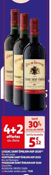 Auchan LUSSAC SAINT ÉMILION AOP 2020 aanbieding