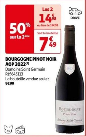 Auchan BOURGOGNE PINOT NOIR AOP 2022 aanbieding
