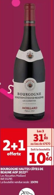 Auchan BOURGOGNE HAUTES CÔTES DE BEAUNE AOP 2022 aanbieding