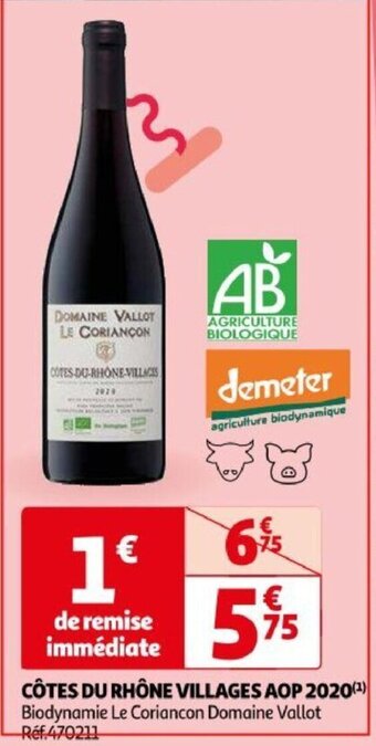 Auchan CÔTES DU RHÔNE VILLAGES AOP 2020 aanbieding