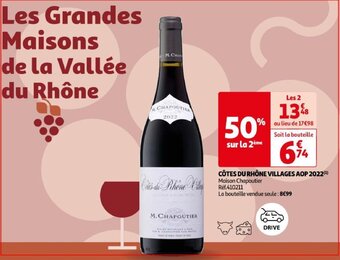 Auchan CÔTES DU RHÔNE VILLAGES AOP 2022 aanbieding