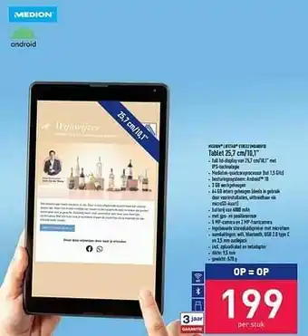 ALDI Medion lifetab e10532 (md60593) tablet 25,7 cm-10,1`` aanbieding