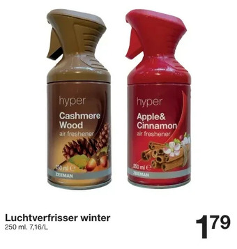 Zeeman Luchtverfrisser winter 250ml aanbieding