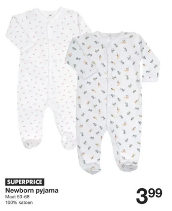 Zeeman Newborn pyjama aanbieding