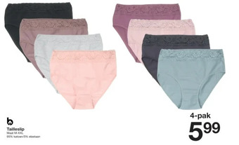 Zeeman Tailleslip Maat M-XXL 4-pak aanbieding