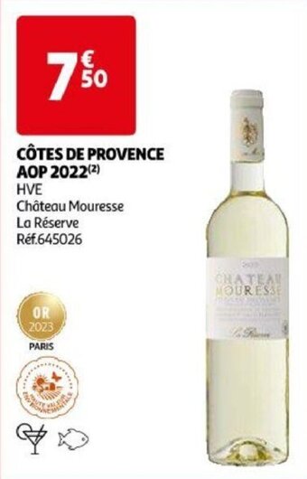 Auchan CÔTES DE PROVENCE AOP 2022 Château Mouresse La Réserve aanbieding