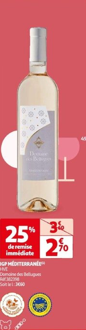 Auchan IGP MÉDITERRANÉE HVE Domaine des Beltugues aanbieding