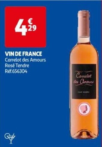 Auchan VIN DE FRANCE Carrelot des Amours Rosé Tendre aanbieding
