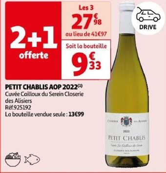 PETIT CHABLIS AOP 2022(¹) Cuvée Cailloux du Serein Closerie des Alisiers