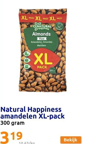 Action Natural Happiness amandelen XL-pack 300 gram aanbieding
