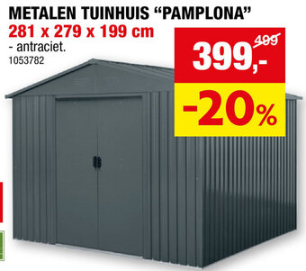 Hubo METALEN TUINHUIS "PAMPLONA" 281 x 279 x 199 cm aanbieding