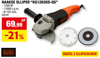 Hubo BLACK+ DECKER HAAKSE SLIJPER KG1202KD-QS 1200W aanbieding