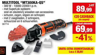 Hubo BLACK+ DECKER MULTITOOL MT300KA-QS 300W aanbieding