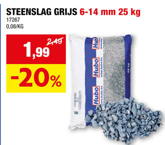 Hubo STEENSLAG GRIJS 6-14 mm 25 kg aanbieding