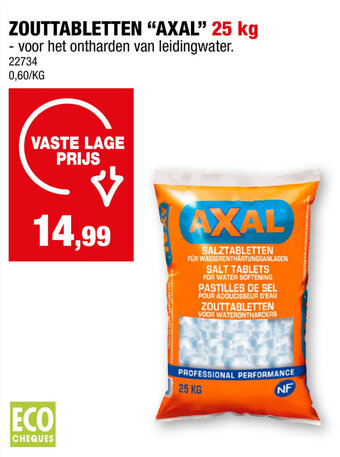 Hubo AXAL ZOUTTABLETTEN 25G aanbieding