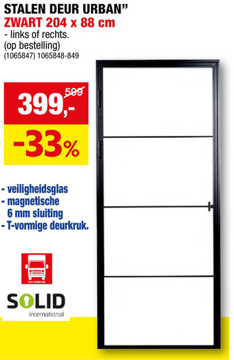 Hubo STALEN DEUR URBAN" ZWART 204 x 88 cm aanbieding