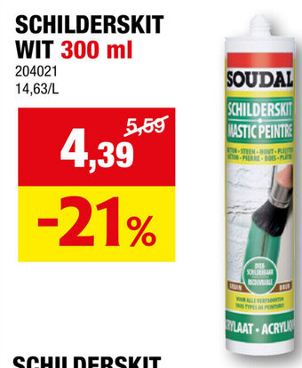 Hubo SOUDAL SCHILDERSKIT WIT 300 ml aanbieding