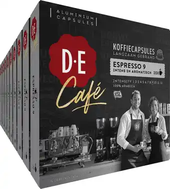 Douwe egberts d.e café espresso koffiecups - intensiteit 9/12 - 10 x 20 capsules
