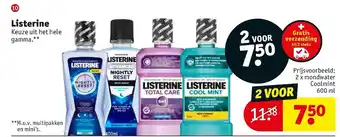 Kruidvat Listerine 2 x mondwater Coolmint 600ml aanbieding