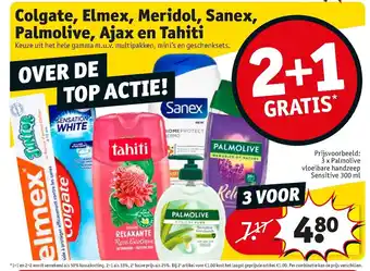 Kruidvat 3 x Palmolive vloeibare handzeep Sensitive 300ml aanbieding