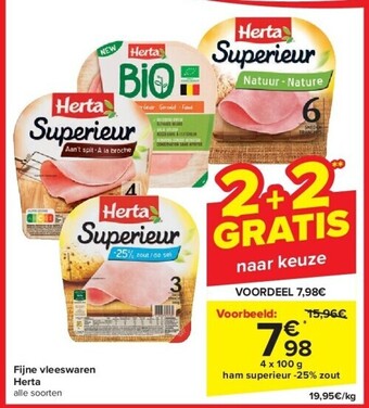 Carrefour Fijne vleeswaren herta aanbieding