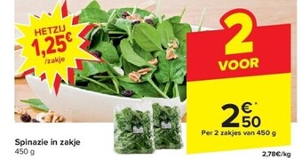 Carrefour Spinazie in zakje aanbieding