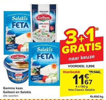 Carrefour Gamma kaas galbani en salakis aanbieding