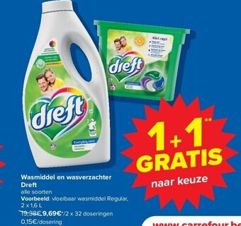 Carrefour Wasmiddel en wasverzachter dreft aanbieding