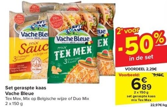 Carrefour Set geraspte kaas vache bleue aanbieding