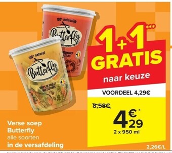 Carrefour Verse soep butterfl y aanbieding