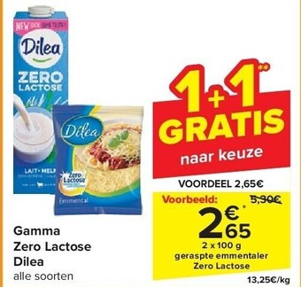 Carrefour Gamma zero lactose dilea aanbieding