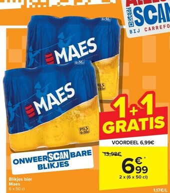 Carrefour Blikjes bier maes aanbieding