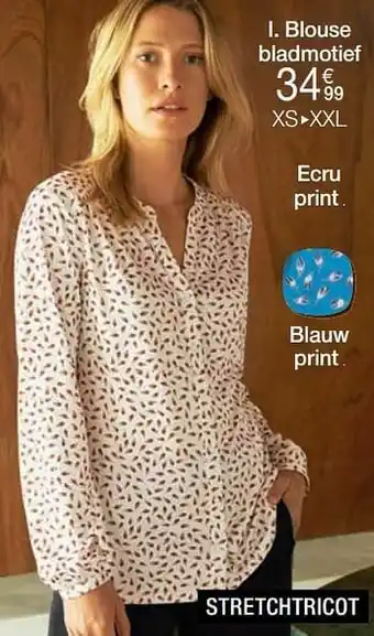 Damart Blouse bladmotief aanbieding