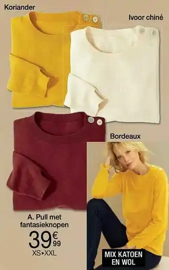 Damart Pull met fantasieknopen aanbieding