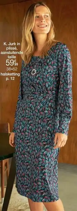 Damart Jurk in plissé aansluitende taille aanbieding