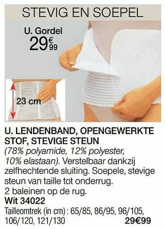 Damart Lendenband opengewerkte stof stevige steun aanbieding