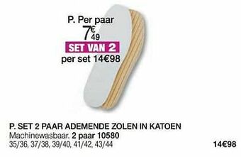 Damart Set 2 paar ademende zolen in katoen aanbieding