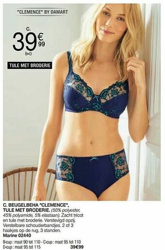 Damart Beugelbeha clemence tule met broderie aanbieding