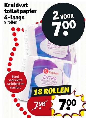Kruidvat Kruidvat toiletpapier 4-laags aanbieding
