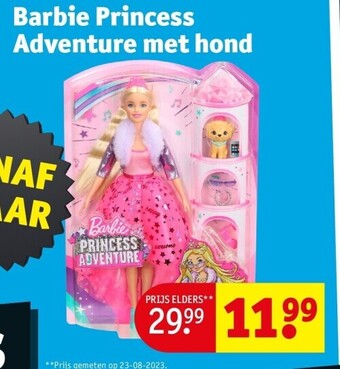 Kruidvat Barbie princess adventure met hond aanbieding