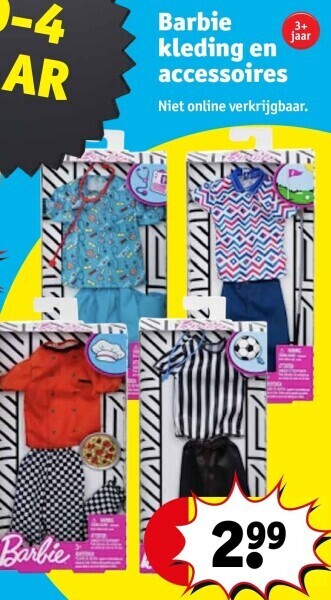 Kruidvat Barbie kleding en accessoires aanbieding