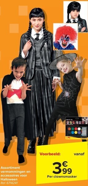 Carrefour Assortiment vermommingen en accessoires voor halloween aanbieding