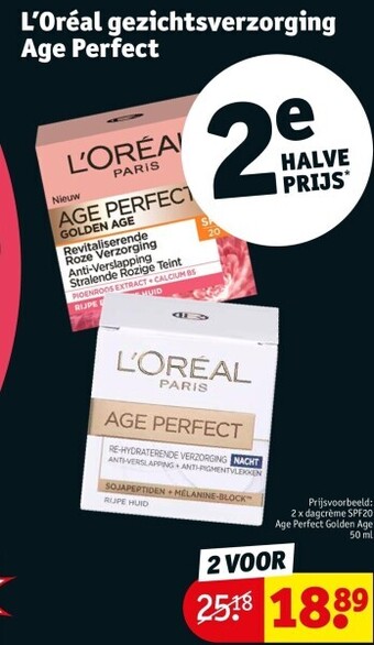 Kruidvat L’oréal gezichtsverzorging age perfect aanbieding